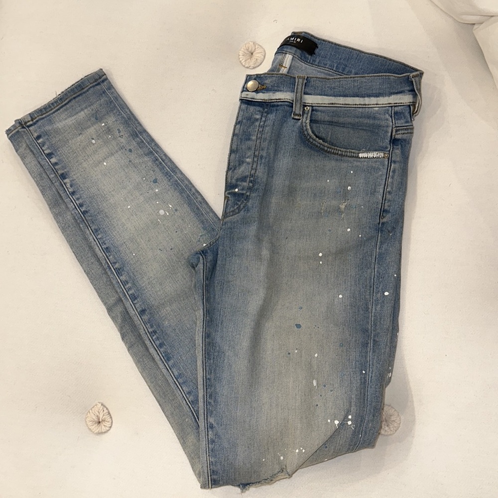 AMIRI Light Blue Distressed Jeans